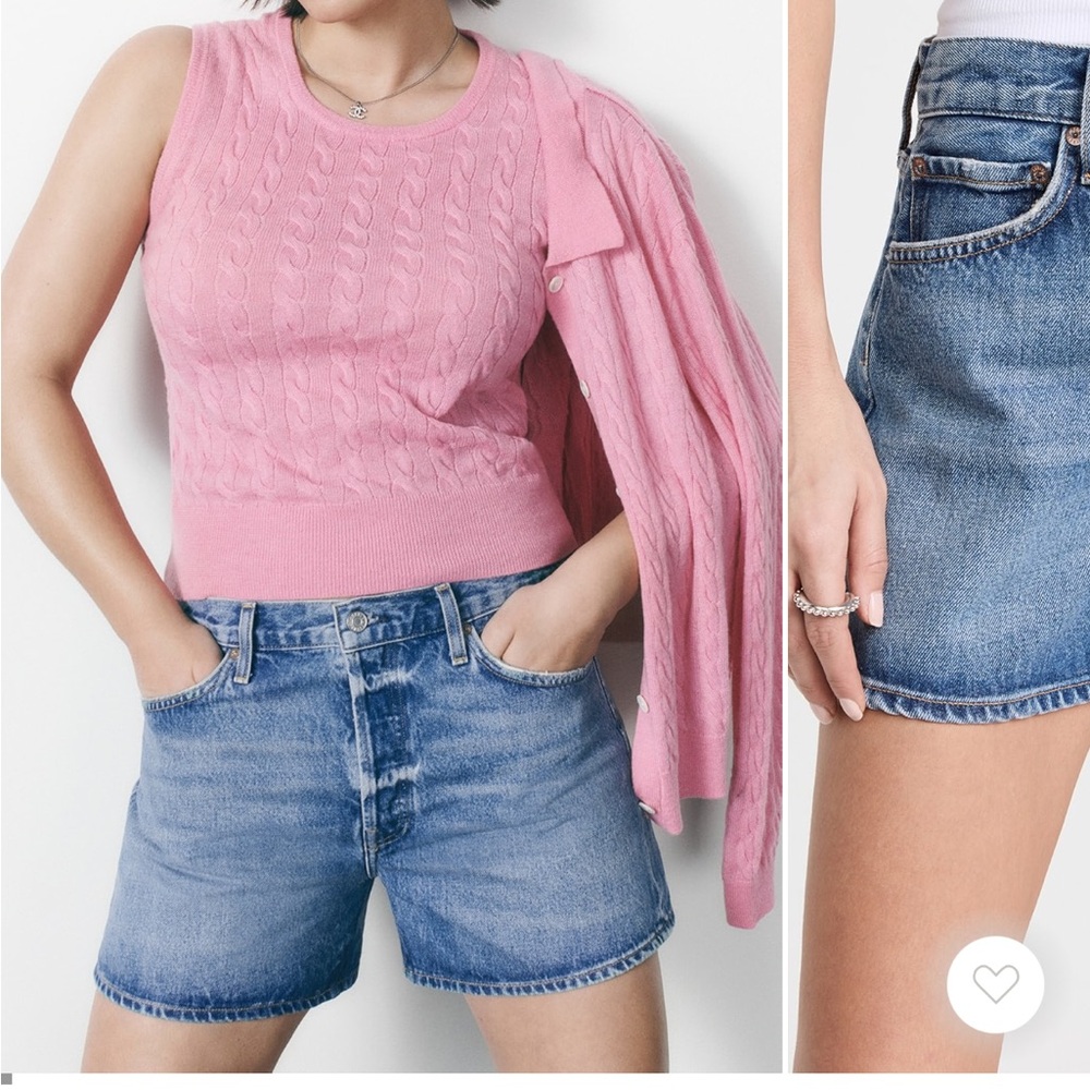 Agolde Hemmed Parker Long Shorts